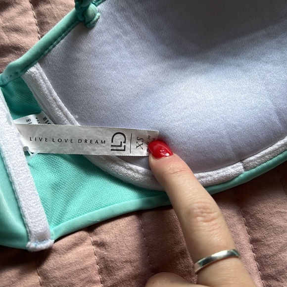 blue bathing suit. top is XS bottom is S!! - Picture 2 of 3